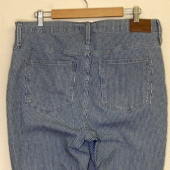 Madewell Blue and White Piper Stripe 9" Mid Rise Skinny Jeans NWT Size 31 - Picture 6 of 15